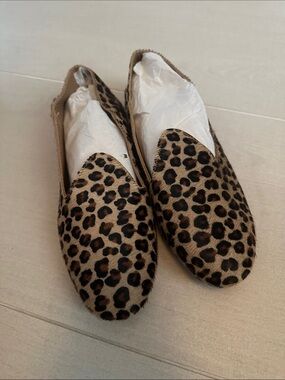 Leopard Print Slip-On Flats for Women - Brown/Black